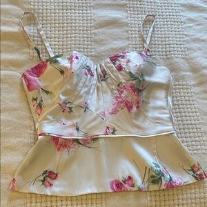 Dolce & Gabbana Pink Floral Silk Bustier Top (8)